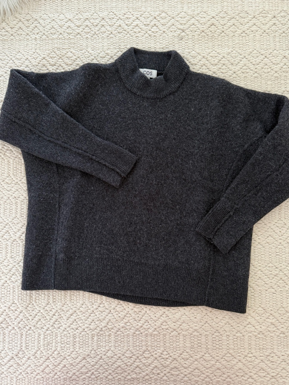 COS wool Charcoal Mock neck Sweater